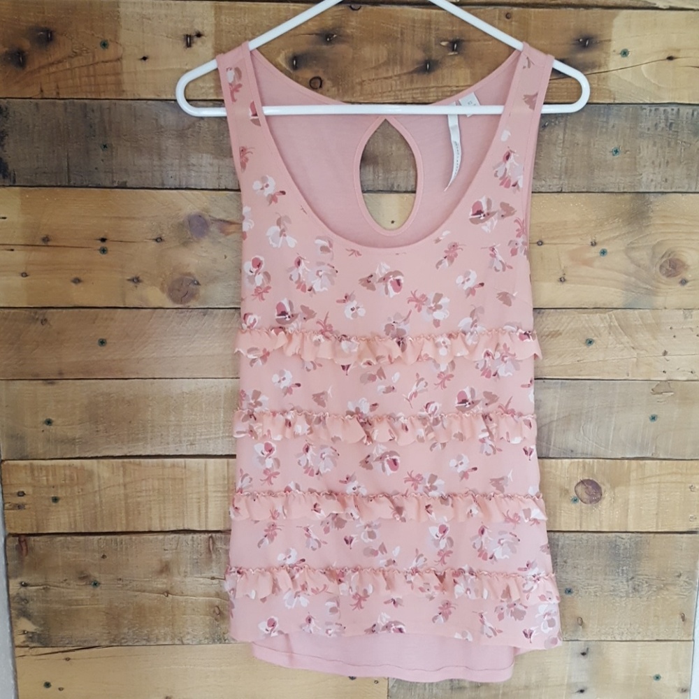 LC ruffled floral tank top